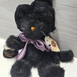 Vintage Russ berrie co Halloween Cat Tabatha Black trick or treat kitty 1990s